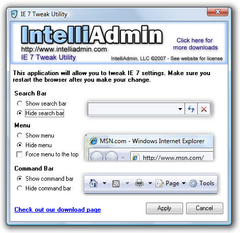 IE 7 Tweak Utility